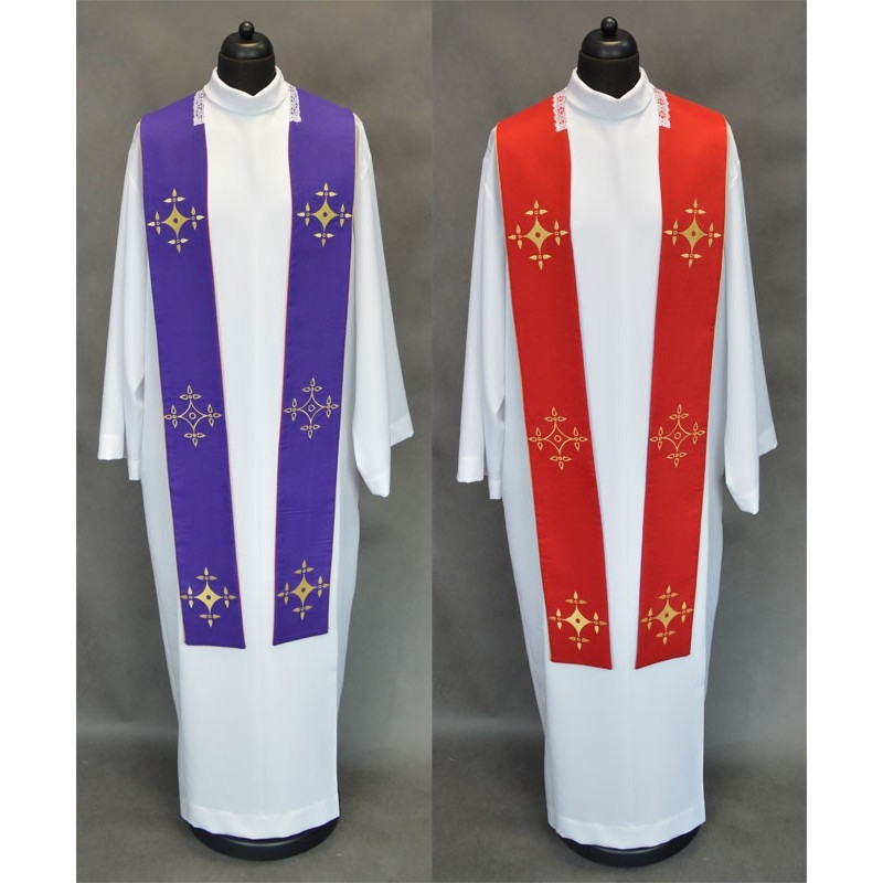 Double-sided clergy stole violet and red