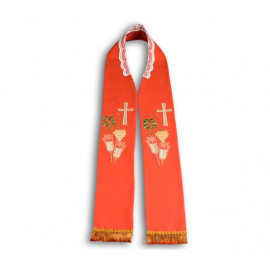 Embroidered priest's stole - red (10)