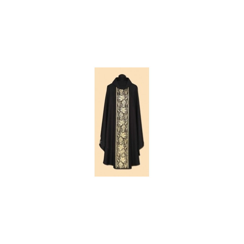 Black embroidered chasuble (32A)
