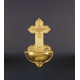 Brass holy water font height 32 cm bowl diameter 16 cm