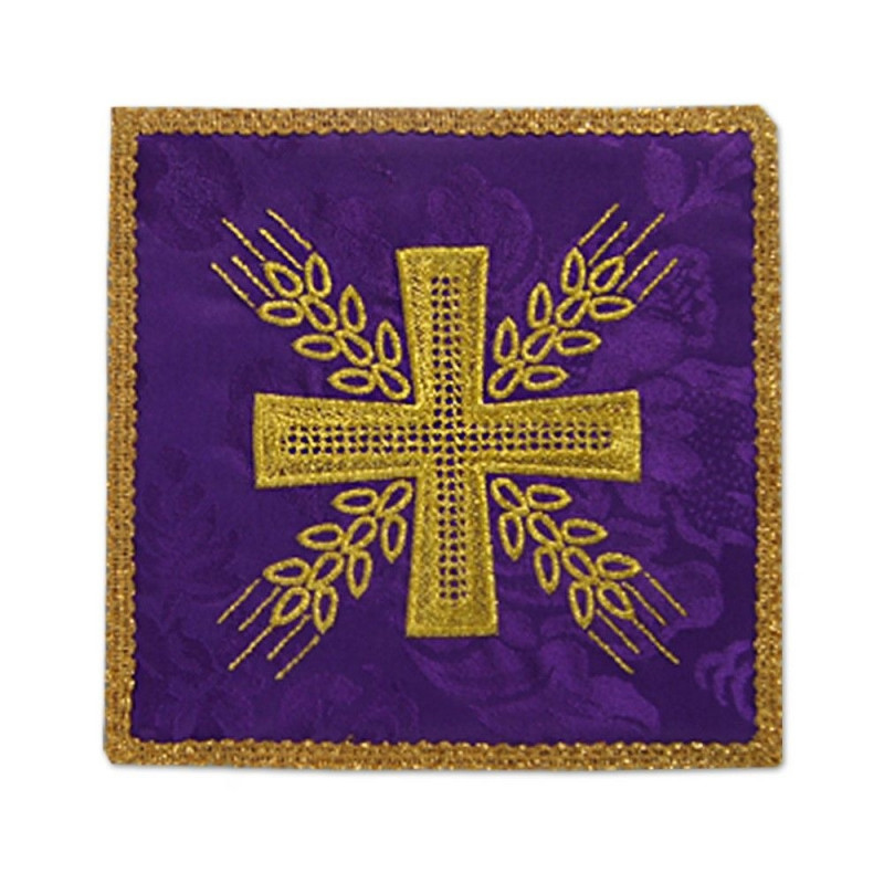 Purple embroidered pall - Cross and ears
