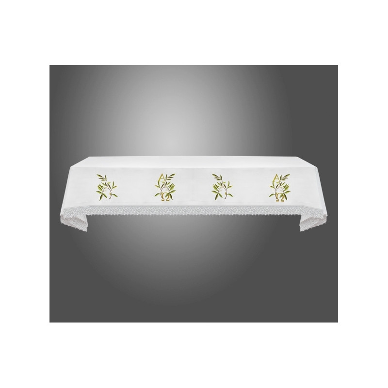 Embroidered altar tablecloth - Alpha and Omega