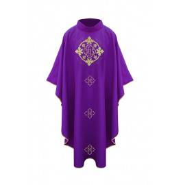 Eucharistic embroidered chasuble - violet