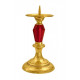 BRASS CANDLESTICK WITH CRYSTAL (141)