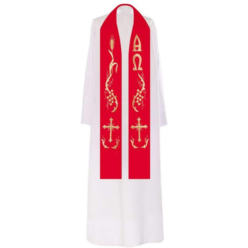 Alpha and Omega embroidered stole (2)