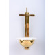Brass holy water font with a cross - 31 cm
