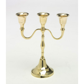 Candlestick for 3 lean candles - brass - 18 cm
