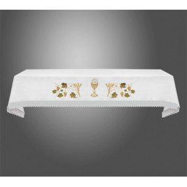 Embroidered altar tablecloth - IHS Chalice