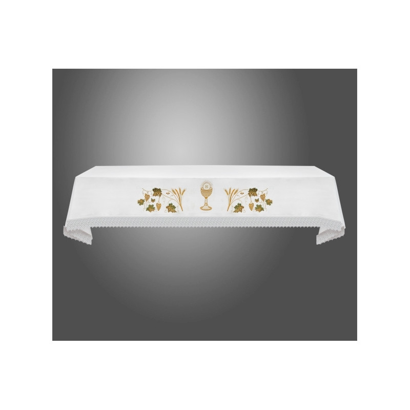 Embroidered altar tablecloth - IHS Chalice