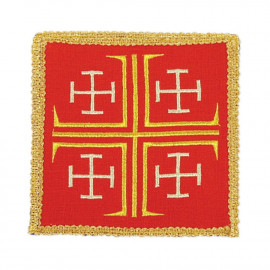 Red embroidered pall - Jerusalem Cross