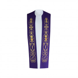 Cotton priest's stole - gold embroidery