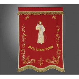 One-sided embroidered banner - Jesus, I trust in You
