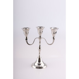 Candlestick for 3 lean candles - nickel plated - 18 cm