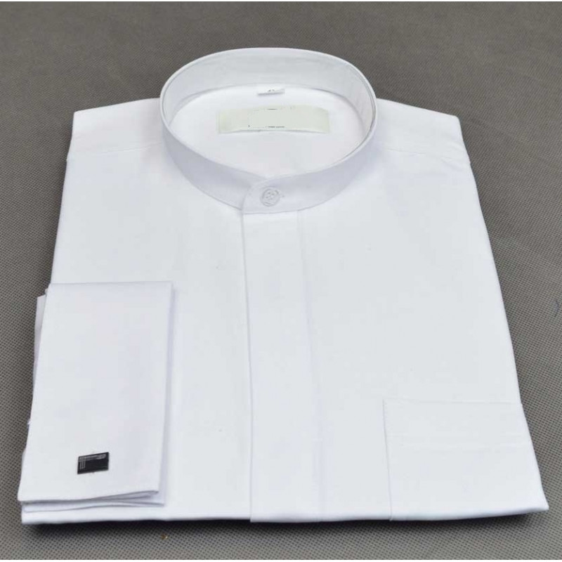 White shirt under cassock (clips) - small collar