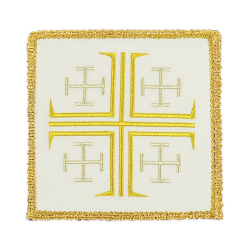 White embroidered pall - Jerusalem Cross