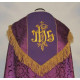 Embroidered cope - IHS violet - rosette (2)