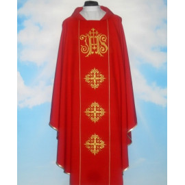 IHS chasuble with computer-embroidered belt (620)