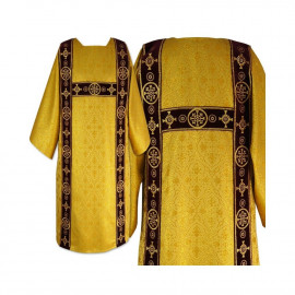 Dalmatic for the deacon embroidered with gold - velvet stripes
