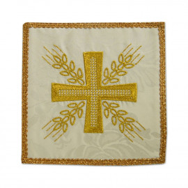 Ecru embroidered pall - Cross and ears