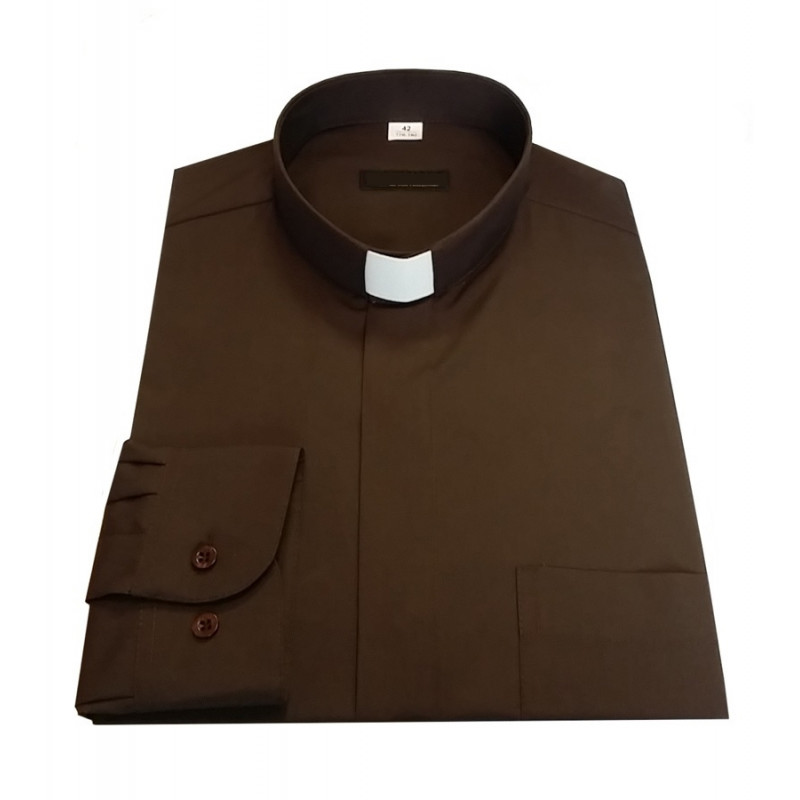 Clergy shirt - brown