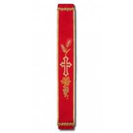 Bell embroidery sash red