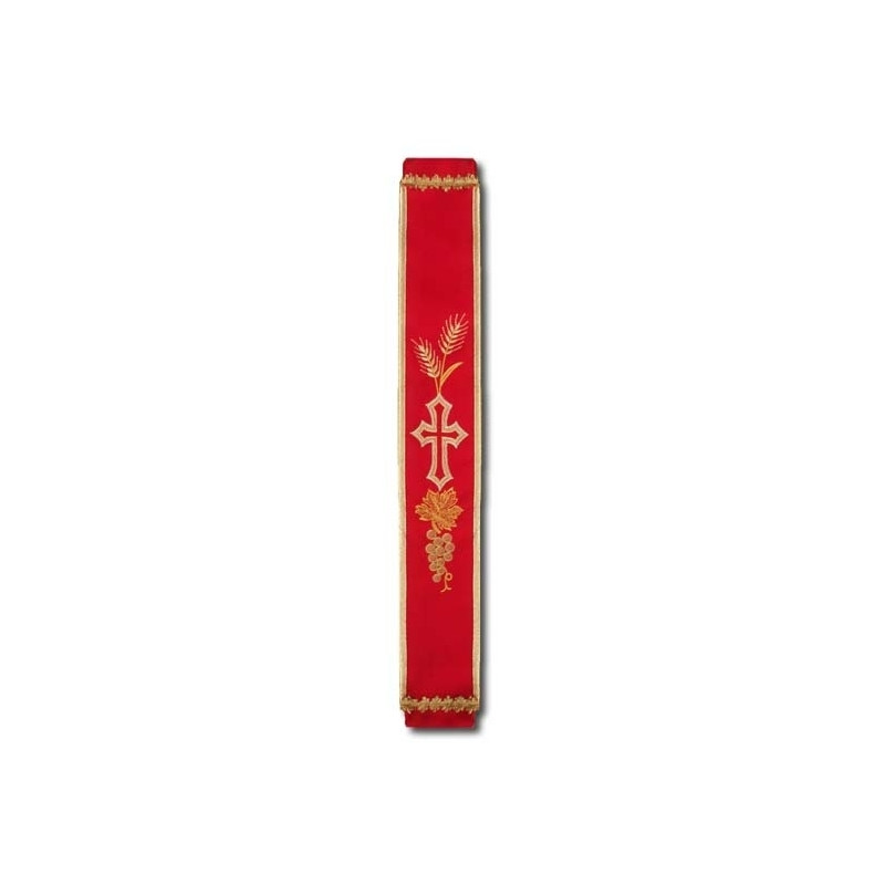 Bell embroidery sash red