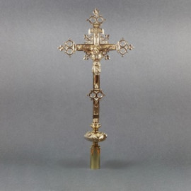 Processional brass cross - height about 64 cm