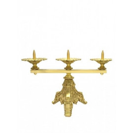 Triple brass candlestick - 23 cm