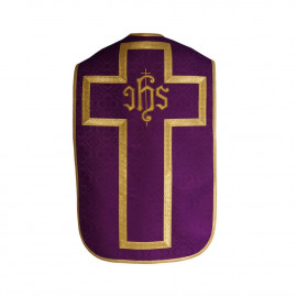 Roman chasuble IHS - liturgical colors, jacquard (29)