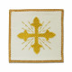 White embroidered pall, velvet - golden cross