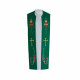 Embroidered priest stole - heart, cross (cotton)