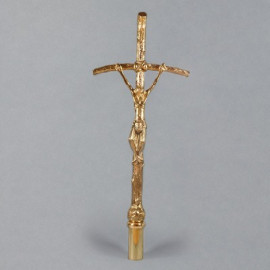 Procession cross, papal brass, 66 cm high