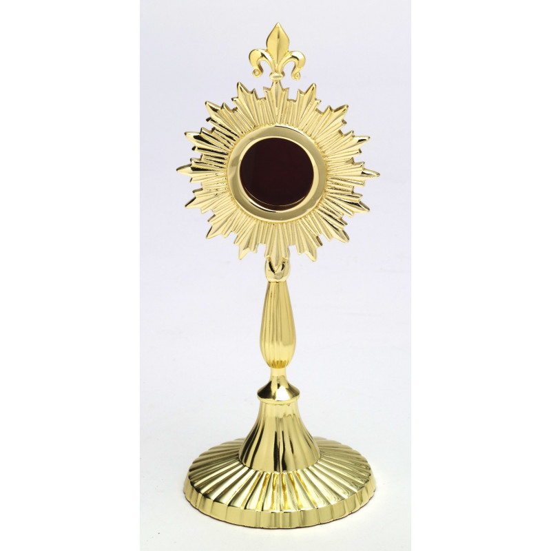 Brass reliquary, gold-plated - 23 cm