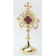 Reliquary with jewelry stones, gold-plated - 34 cm