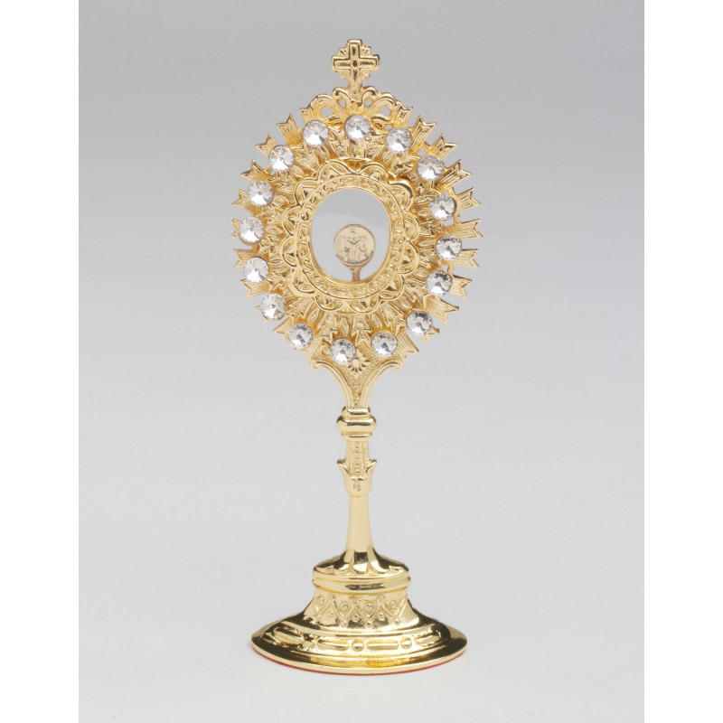 Reliquary - 20 cm with gemstones, gold plated