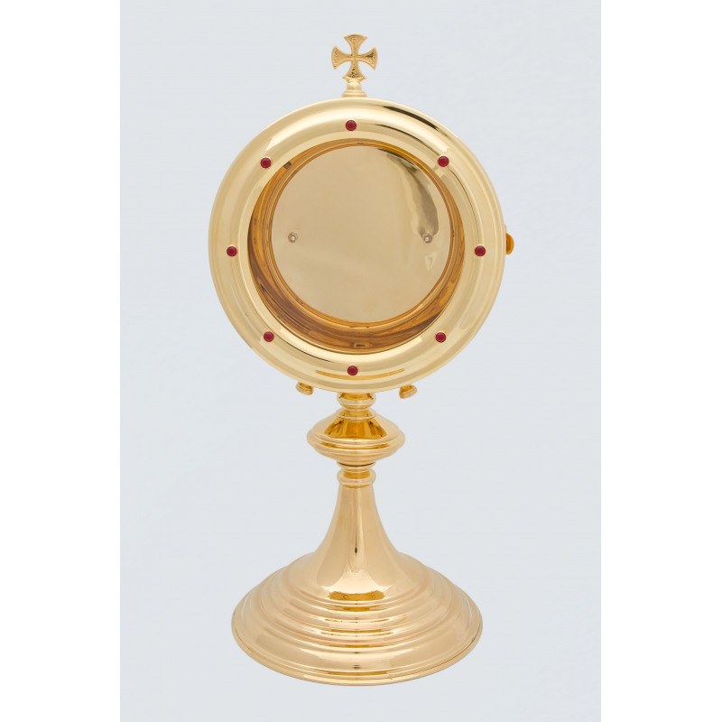 Custody for a large host, brass, gold-plated - 36 cm
