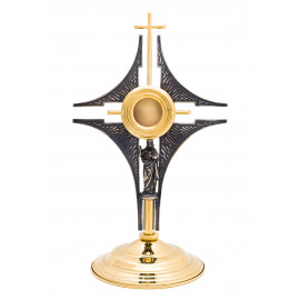 Brass reliquary, gold-plated - 30 cm