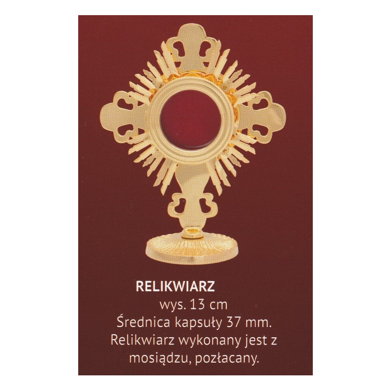 Brass reliquary, gold-plated - 13 cm (A)