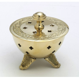 Brass incense burner with lid - 8 cm