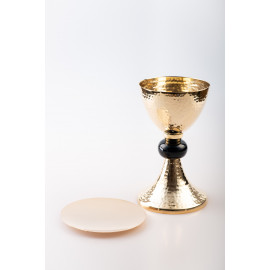 Pressed chalice, gold plated + paten - 20 cm (60)