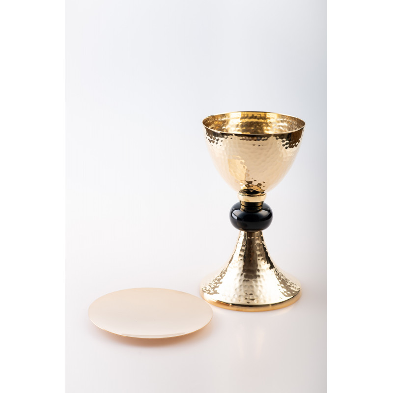 Pressed chalice, gold plated + paten - 20 cm (60)
