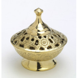 Incense burner, brass, decorated - 12 cm