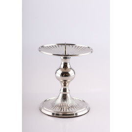 Single brass candlestick, nickel-plated - 15 cm