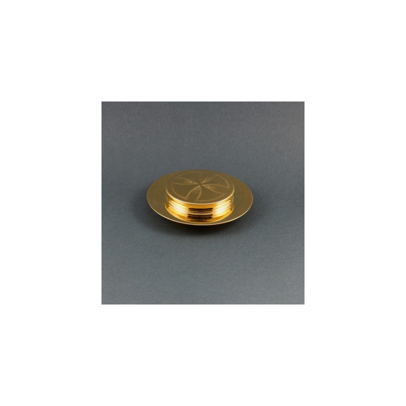Paten for the sick a small, gold-plated brass 11 cm