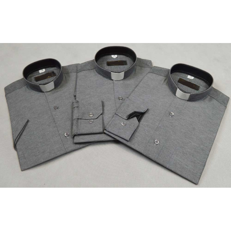 Clergy shirt - slim (tall), grey