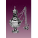 Thurible, gothic, nickel-plated height 26 cm