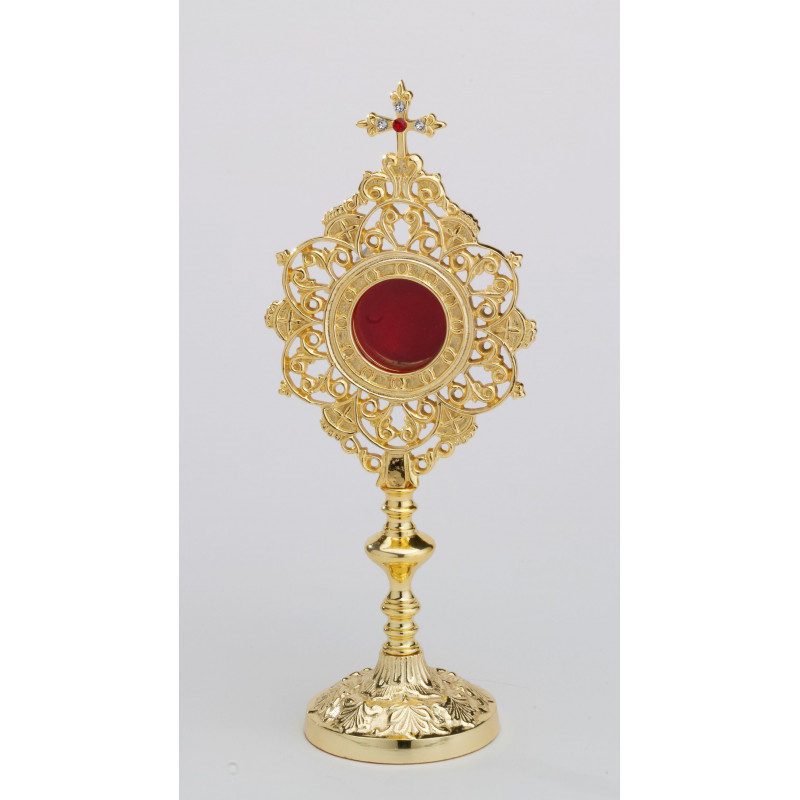 Reliquary - 25 cm with gemstones, gold plated (1)