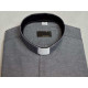 Clergy shirt - grey, black insert