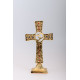Standing wedding cross, brass, gilded - 25 cm