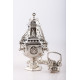 Solid brass thurible, nickel-plated - 27 cm